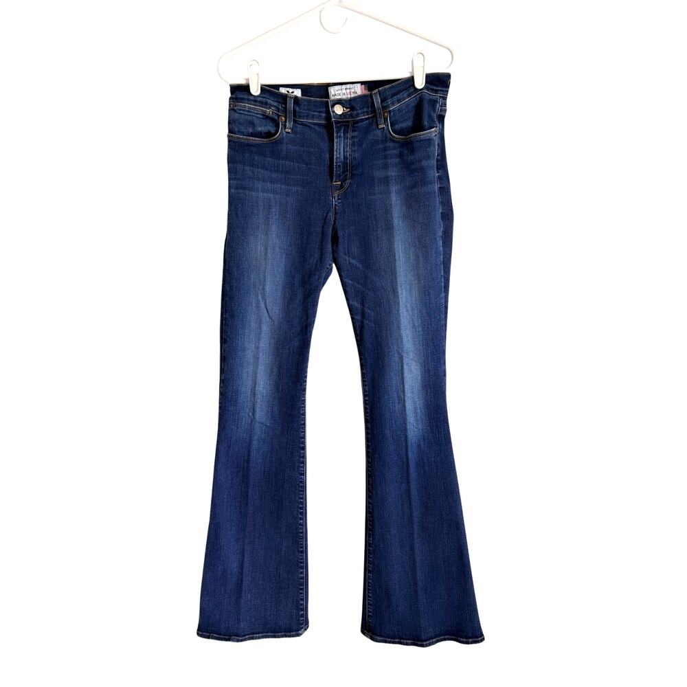 Lucky Brand White Oak Charlotte Kick Flare Blue Jeans Logo 8/29 Boho Festival